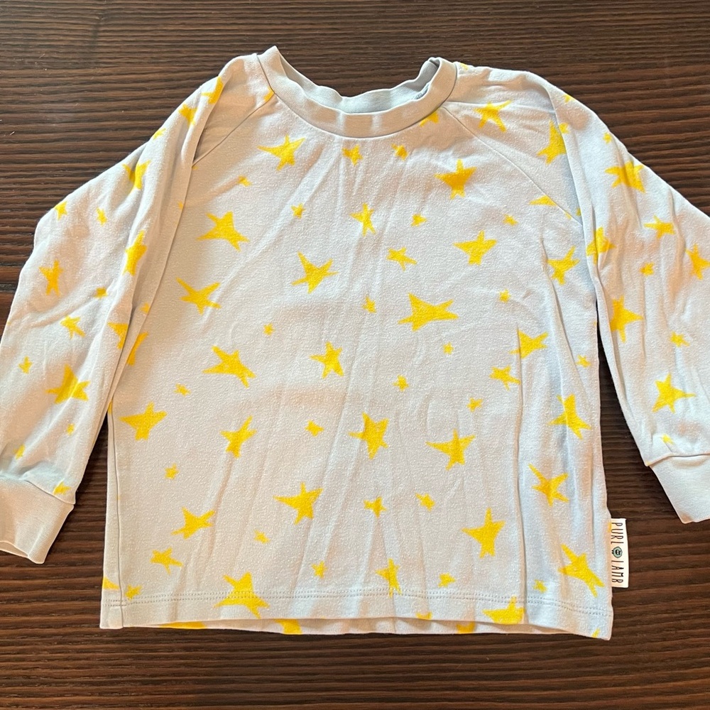 Purl Lamb Gray Stars Long Sleeve Top Size 4-5
